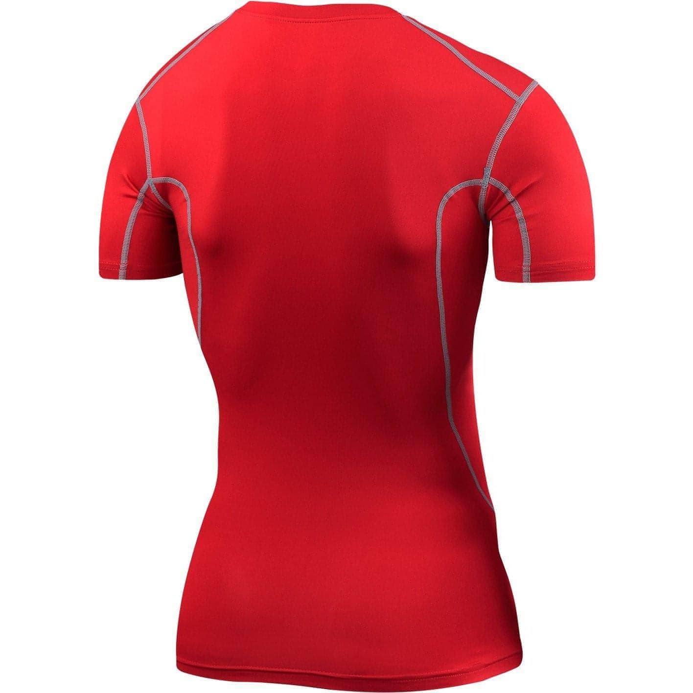 TCA Pro Performance Compression Mens Short Sleeve Thermal Running Top - Red - Start Fitness