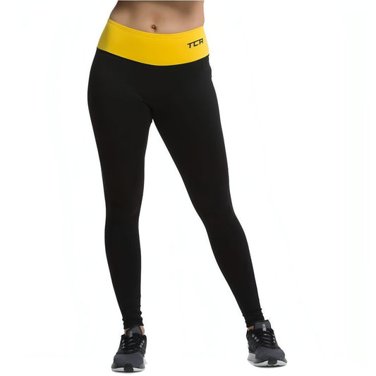 TCA Pro Performance Supreme High Waist Womens Long Running Tights - Black - Start Fitness