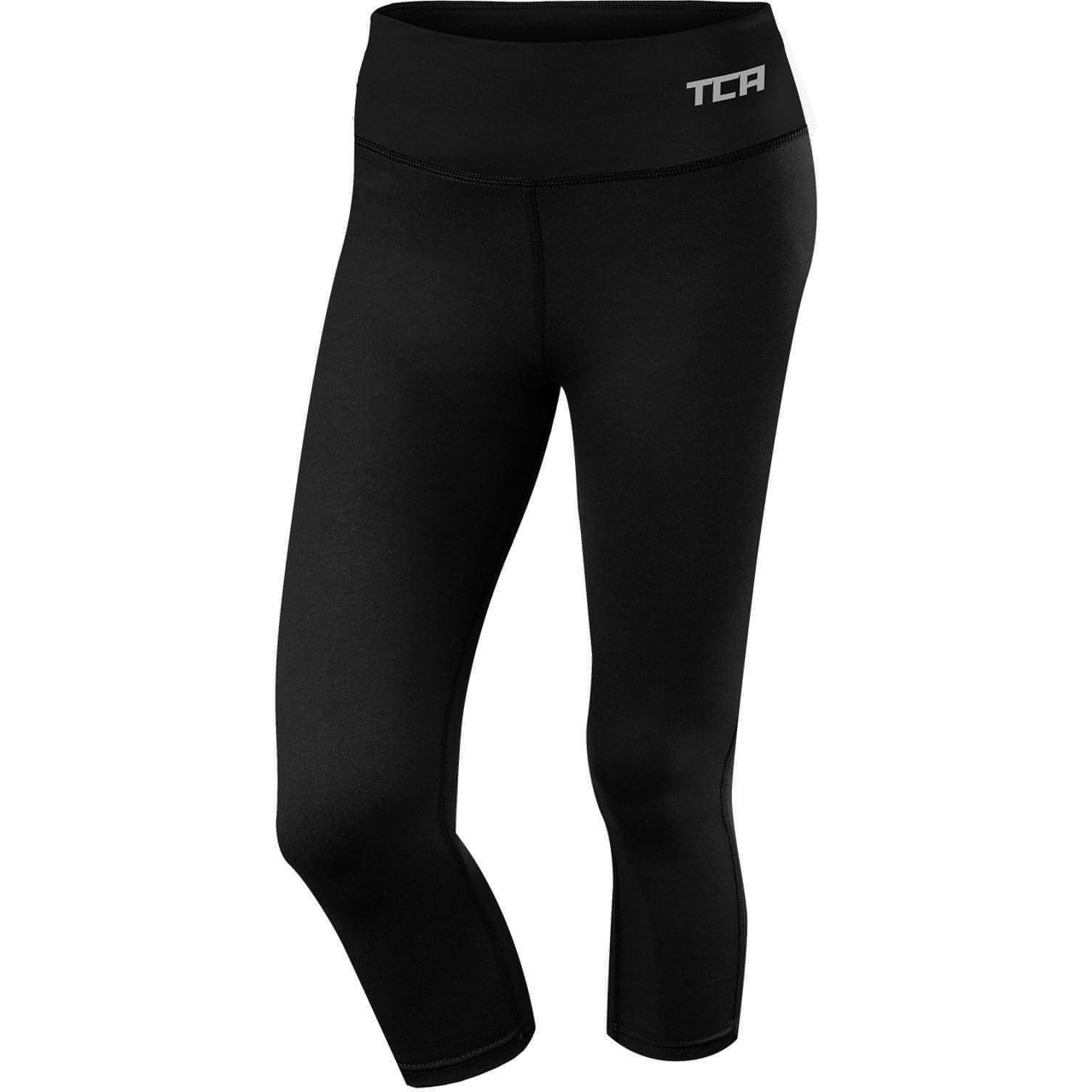 TCA Pro Performance Supreme Womens 3/4 Capri Running Tights Black