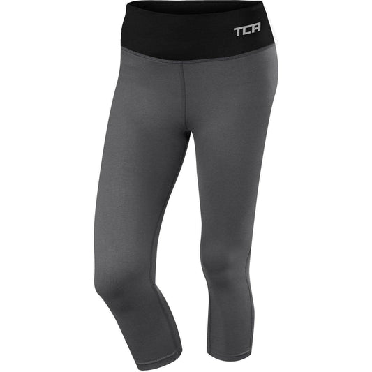 TCA Pro Performance Supreme Womens 3/4 Capri Running Tights - Grey - Start Fitness