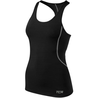TCA Pro Performance Womens Running Vest Tank Top - Black - Start Fitness
