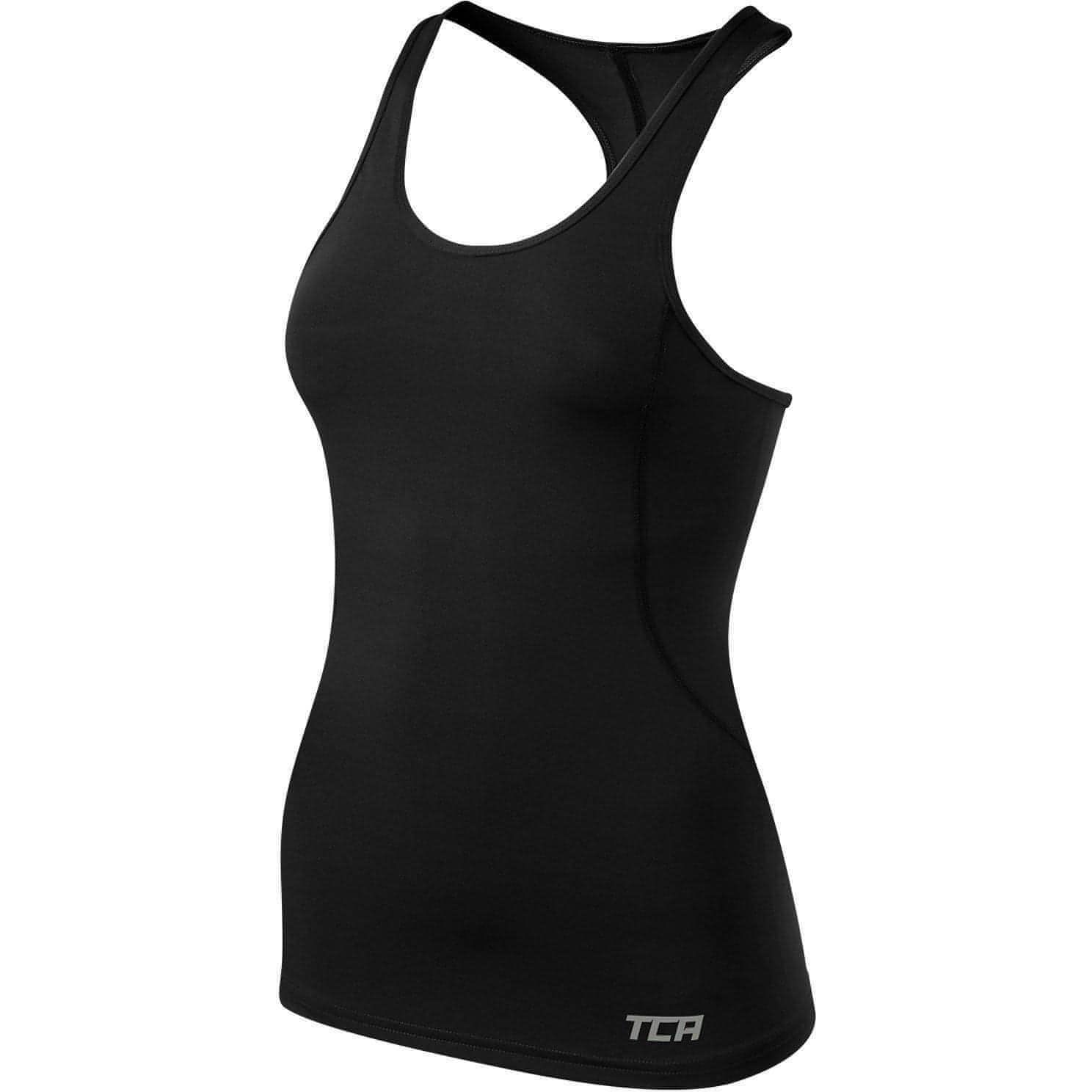 TCA Pro Performance Womens Running Vest Tank Top - Black - Start Fitness