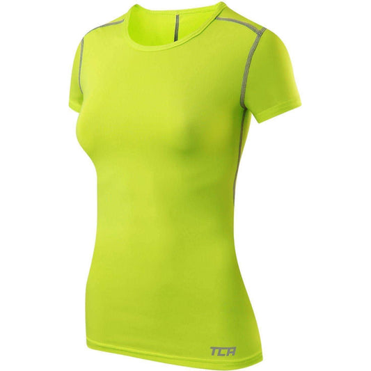 TCA Pro Performance Womens Short Sleeve Baselayer Running Top - Green - Start Fitness