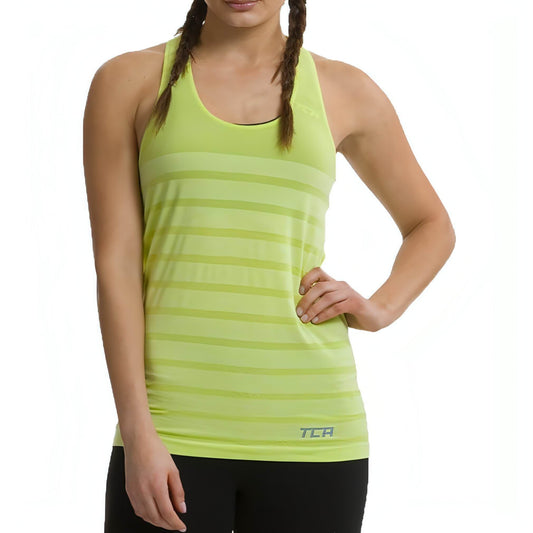 TCA QuickDry SuperKnit Womens Running Vest Tank Top - Green - Start Fitness