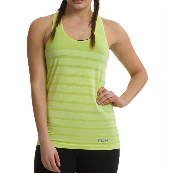TCA QuickDry SuperKnit Womens Running Vest Tank Top Green - Main Image