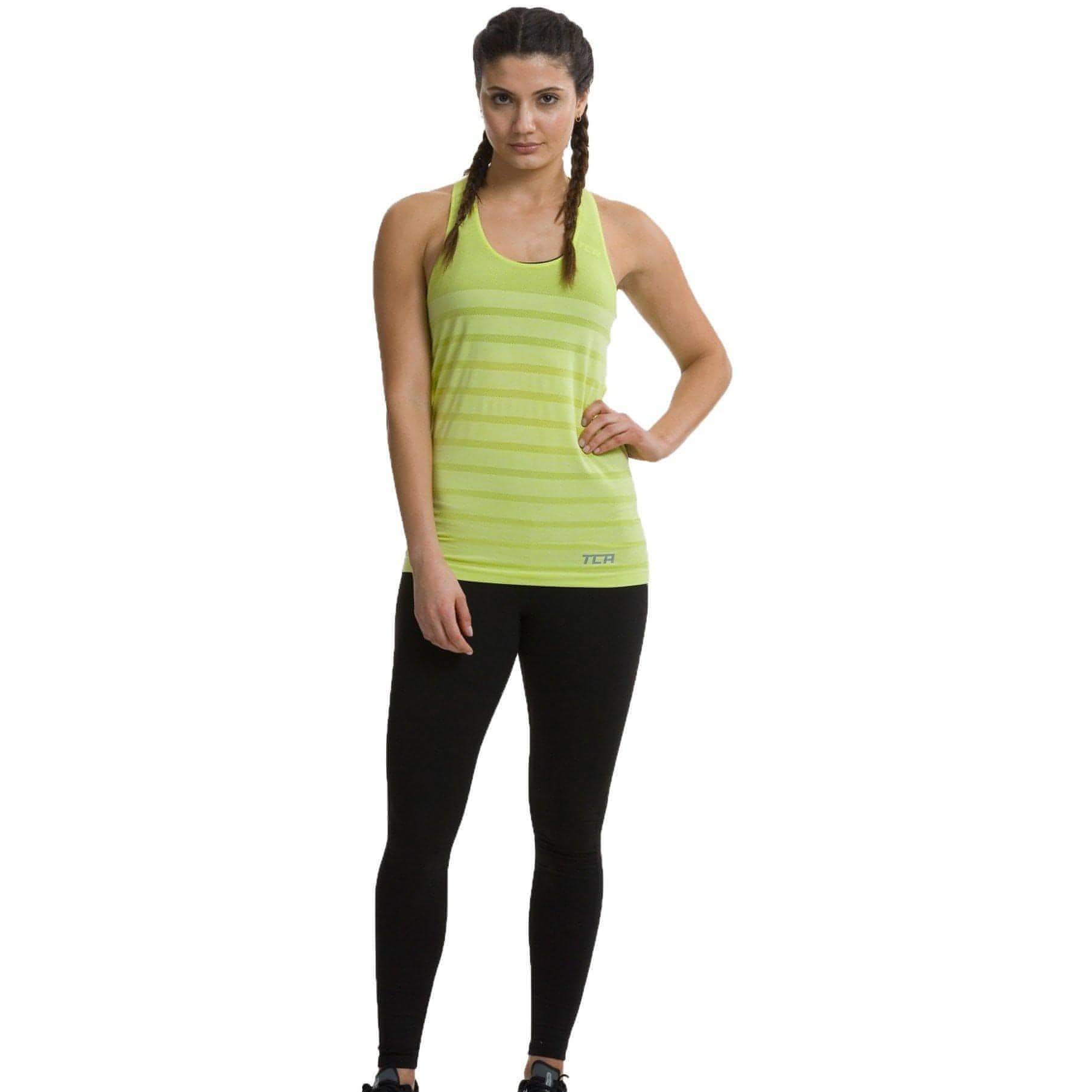 TCA QuickDry SuperKnit Womens Running Vest Tank Top - Green - Start Fitness