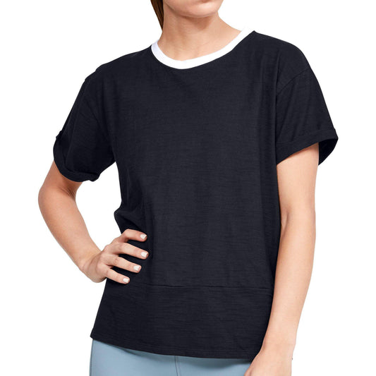 Under Armour Charged Cotton Short Sleeve Womens Training Top - Black - Start Fitness