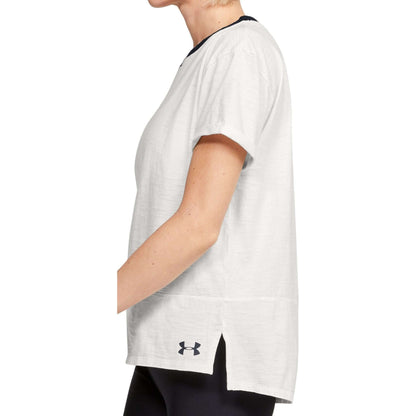 Under Armour Charged Cotton Short Sleeve Womens Training Top - White - Start Fitness