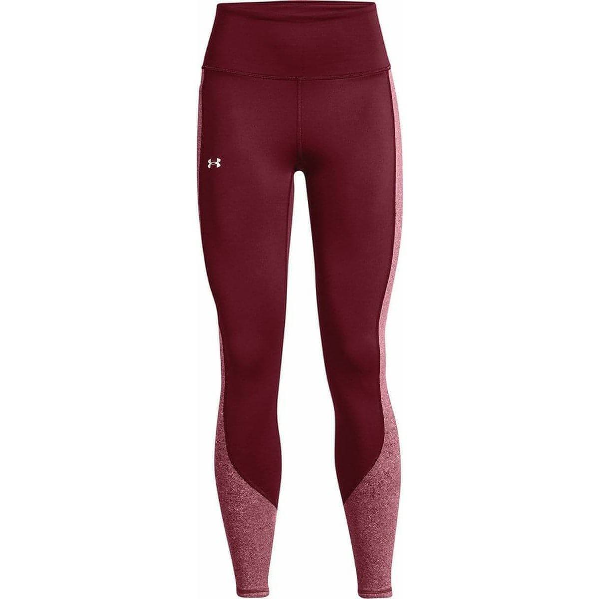 Under Armour ColdGear Blocked Womens Long Training Tights - Red - Start Fitness