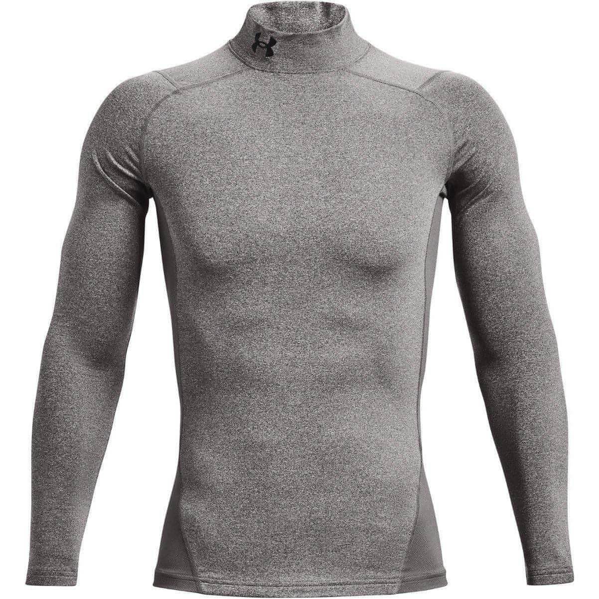 Under Armour ColdGear Compression Mock Long Sleeve Mens Training Top - Grey - Start Fitness