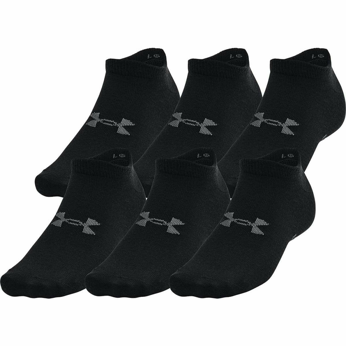 Under Armour Essential (6 Pack) Womens No Show Socks - Black 195252565510 - Start Fitness