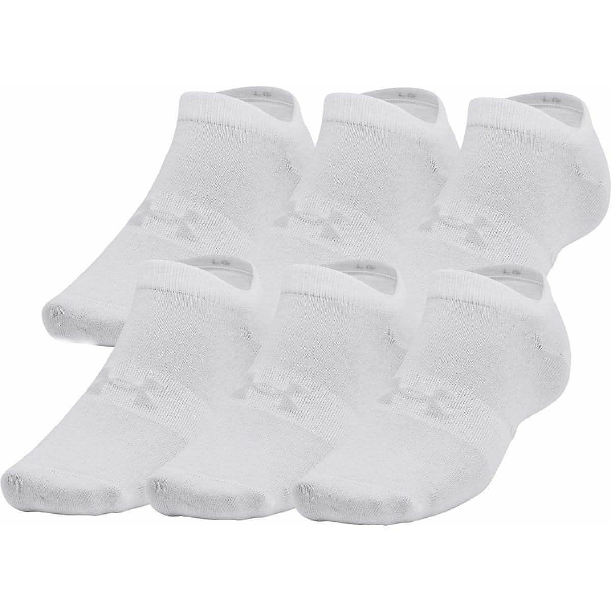 Under Armour Essential (6 Pack) Womens No Show Socks - White 195252564698 - Start Fitness