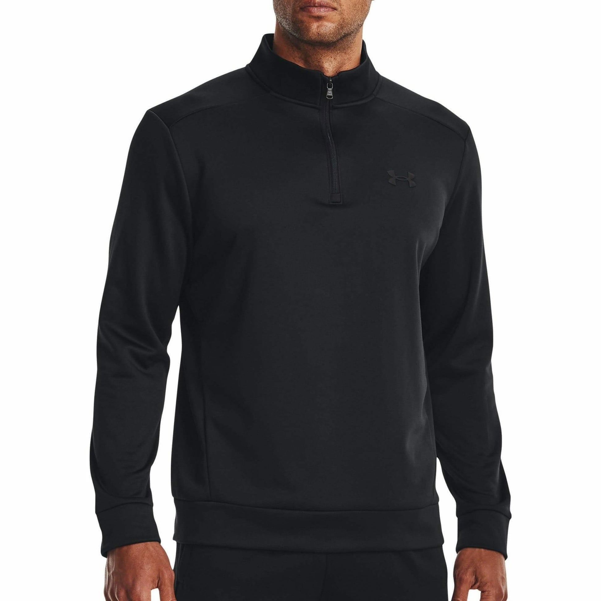 Under Armour Fleece Half Zip Long Sleeve Mens Training Top Black