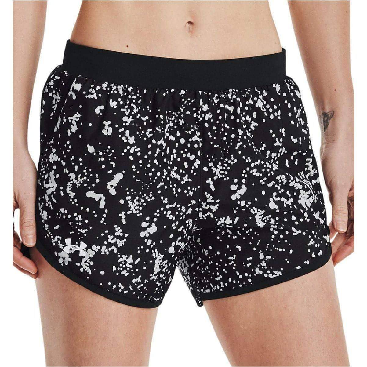Under Armour Fly By 2.0 Printed Womens Running Shorts - Black - Start Fitness