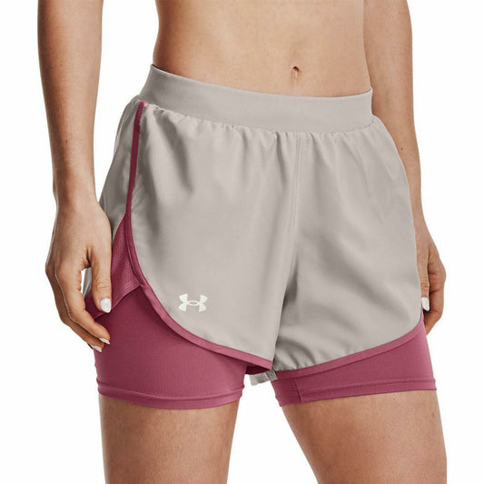 Under Armour Fly By Elite 2 In 1 Womens Running Shorts - Grey - Start Fitness