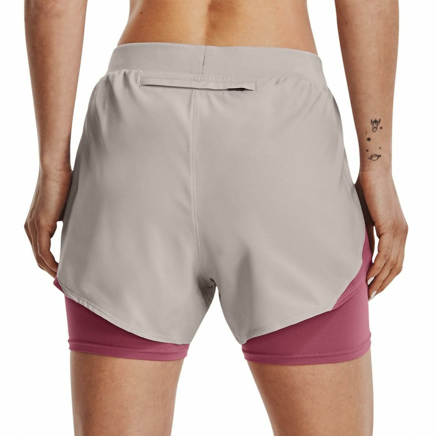 Under Armour Fly By Elite 2 In 1 Womens Running Shorts - Grey - Start Fitness