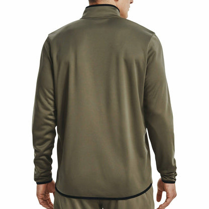 Under Armour Half Zip Fleece Long Sleeve Mens Training Top - Green - Start Fitness