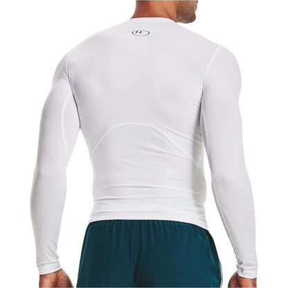 Under Armour HeatGear Armour Long Sleeve Mens Compression Top - White ...