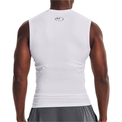 Under Armour HeatGear Armour Mens Sleeveless Compression Top - White - Start Fitness