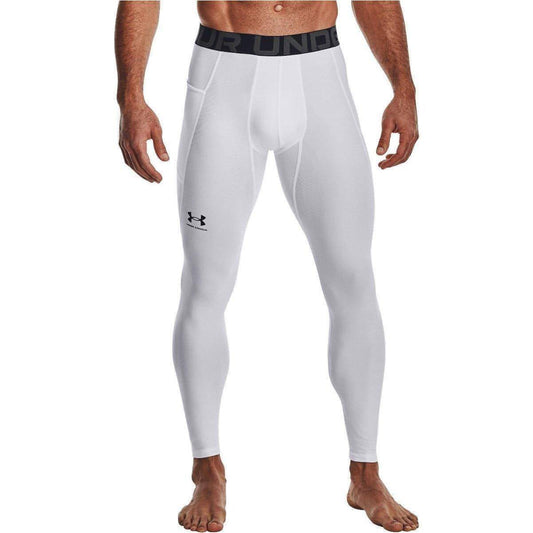 Under Armour HeatGear Mens Long Compression Tights - White - Start Fitness