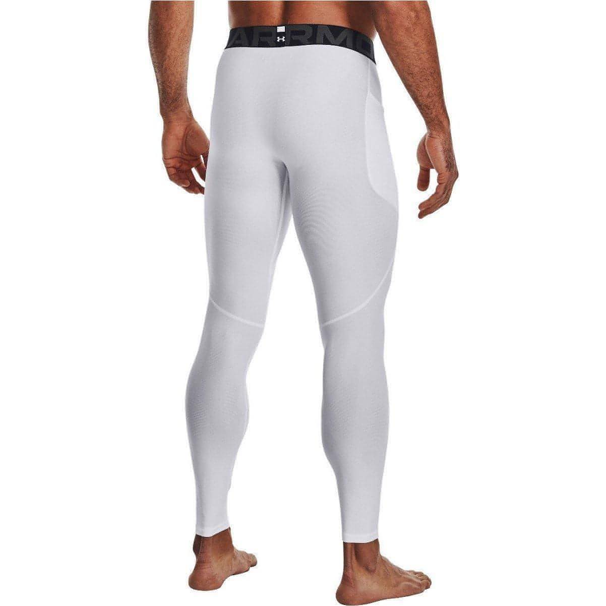 Under Armour HeatGear Mens Long Compression Tights - White - Start Fitness