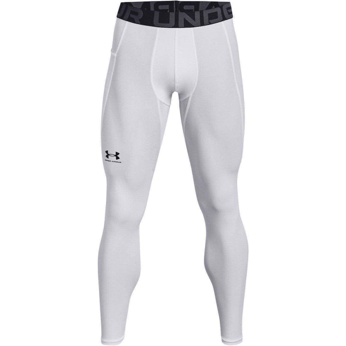 Under Armour HeatGear Mens Long Compression Tights - White - Start Fitness