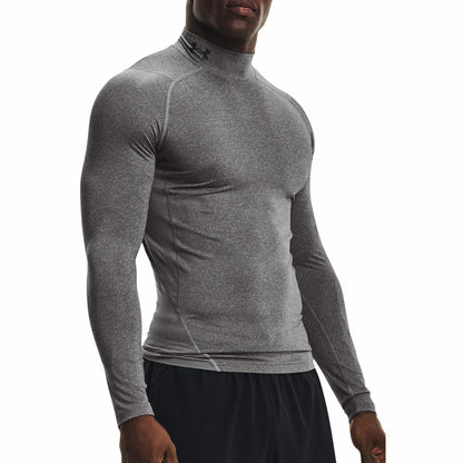 Under Armour HeatGear Mock Long Sleeve Mens Training Top - Grey - Start Fitness