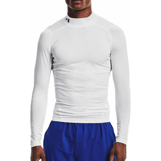 Under Armour HeatGear Mock Long Sleeve Mens Training Top - White - Start Fitness