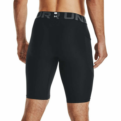 Under Armour HeatGear Pocket Long Mens Short Compression Tights - Black - Start Fitness