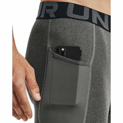 Under Armour HeatGear Pocket Long Mens Short Compression Tights - Grey - Start Fitness