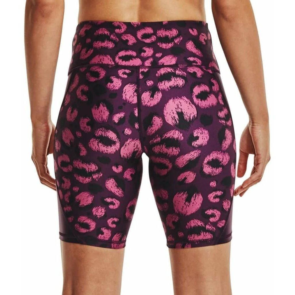 Under Armour HeatGear Shine Womens Running Bike Shorts - Pink - Start Fitness