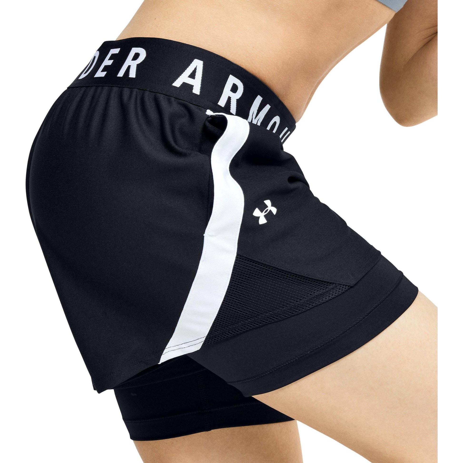 Under Armour Play Up 2 In 1 Womens Training Shorts - Black - Start Fitness