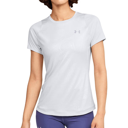 Under Armour Qualifier Iso Chill Embossed Short Sleeve Womens Running Top - Grey - Start Fitness