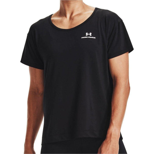 Under Armour Rush Energy Core Short Sleeve Womens Training Top - Black - Start Fitness