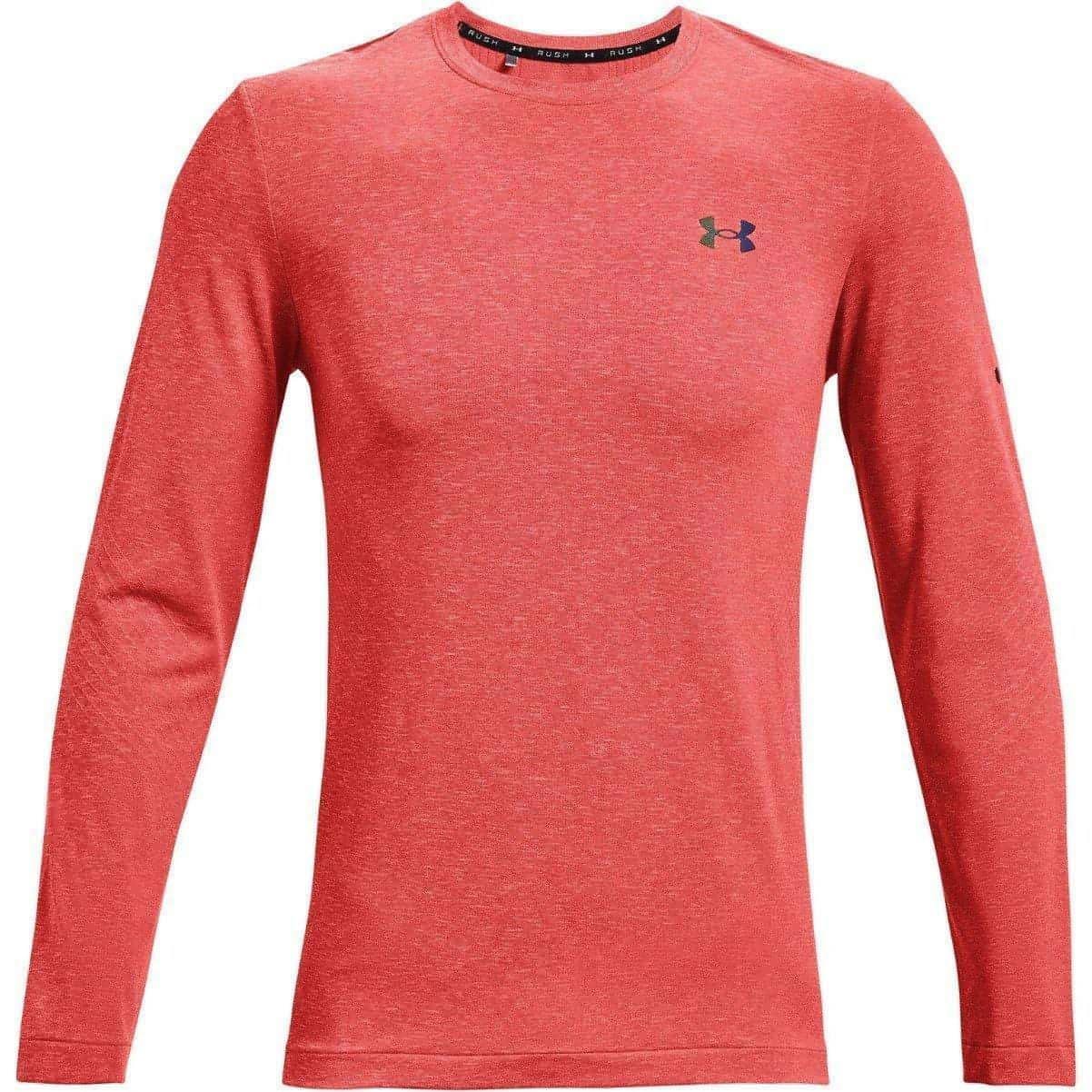 Under Armour Rush Seamless Long Sleeve Mens Training Top - Red - Start Fitness