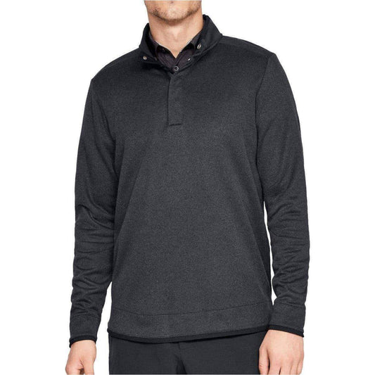 Under Armour Storm Heather Snap Mock Mens Golf Top - Black - Start Fitness