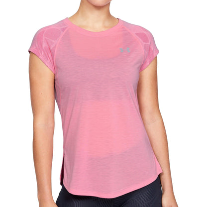 Under Armour Streaker 2.0 Shift Short Sleeve Womens Running Top - Pink - Start Fitness