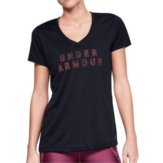 Under Armour Tech Graphic Short Sleeve Womens Training Top - Black - Start Fitness