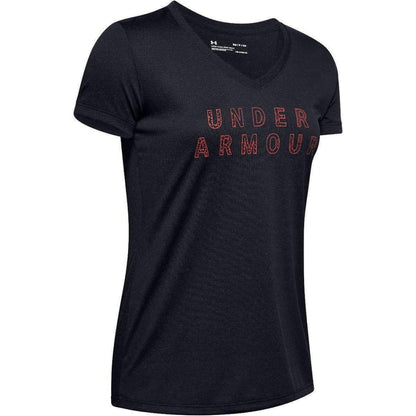 Under Armour Tech Graphic Short Sleeve Womens Training Top - Black - Start Fitness