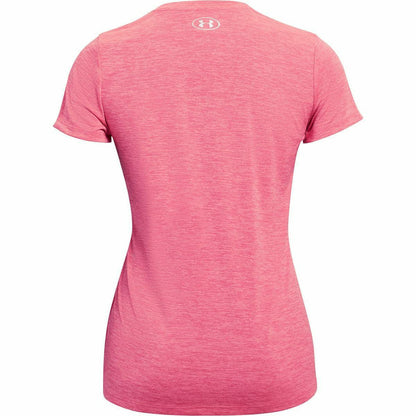 Under Armour Tech Twist V-Neck Short Sleeve Womens Training Top - Pink - Start Fitness